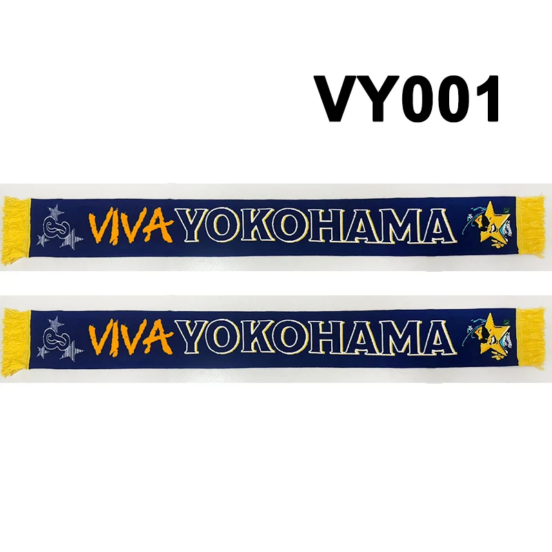 145*18 cm Size Viva Yokohama DeNA BayStars Scarf for Fans Double-faced Knitted VY001