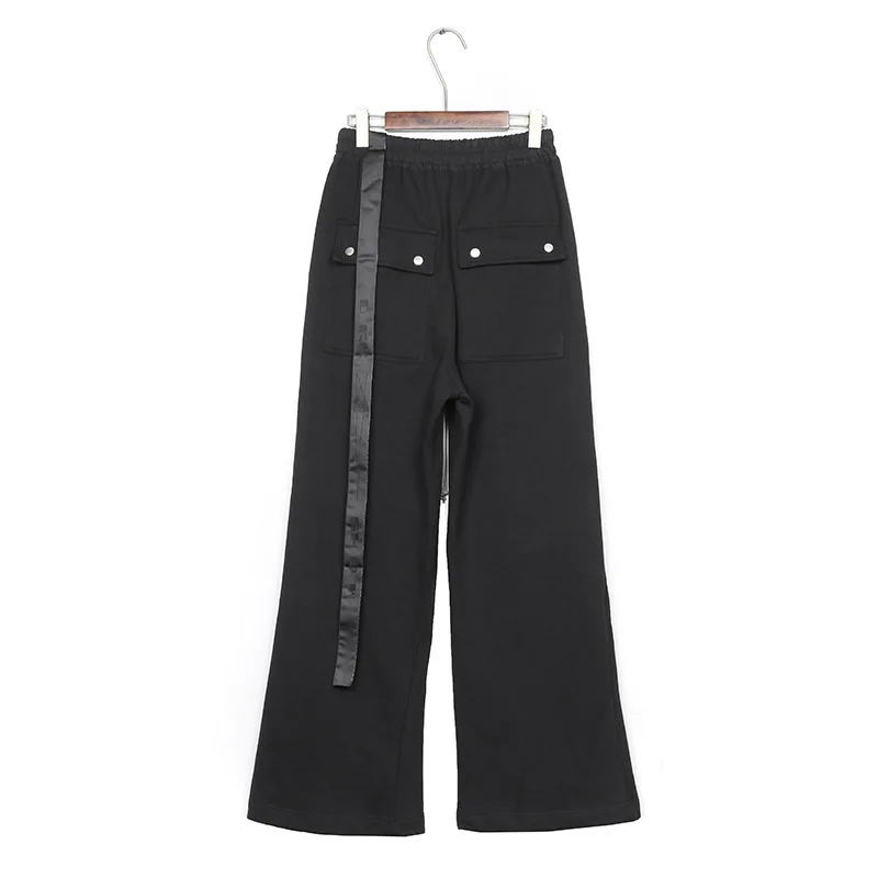 Men Casual Cargo Pants Gothic Men's Clothing Autumn Solid Sweatpants High Street Black Long Pants