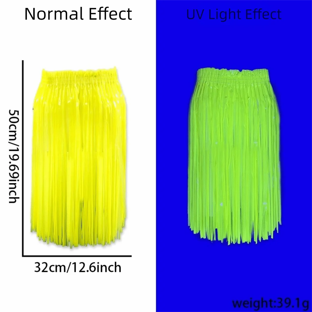 

50cm Fluorescent Tinsel Skirts Lightweight Eye-catching Design Dance Performance Half-Skirts Fringe Dresses Neon Party Decor