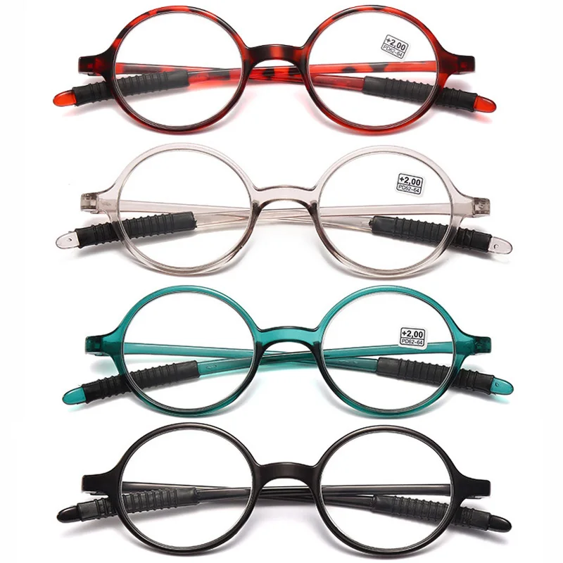 Spring Hinge Round Reading Glasses Women Men Diopter Magnifier Presbyopic Glasses Ultralight Far Sight Eyewear +10~+40