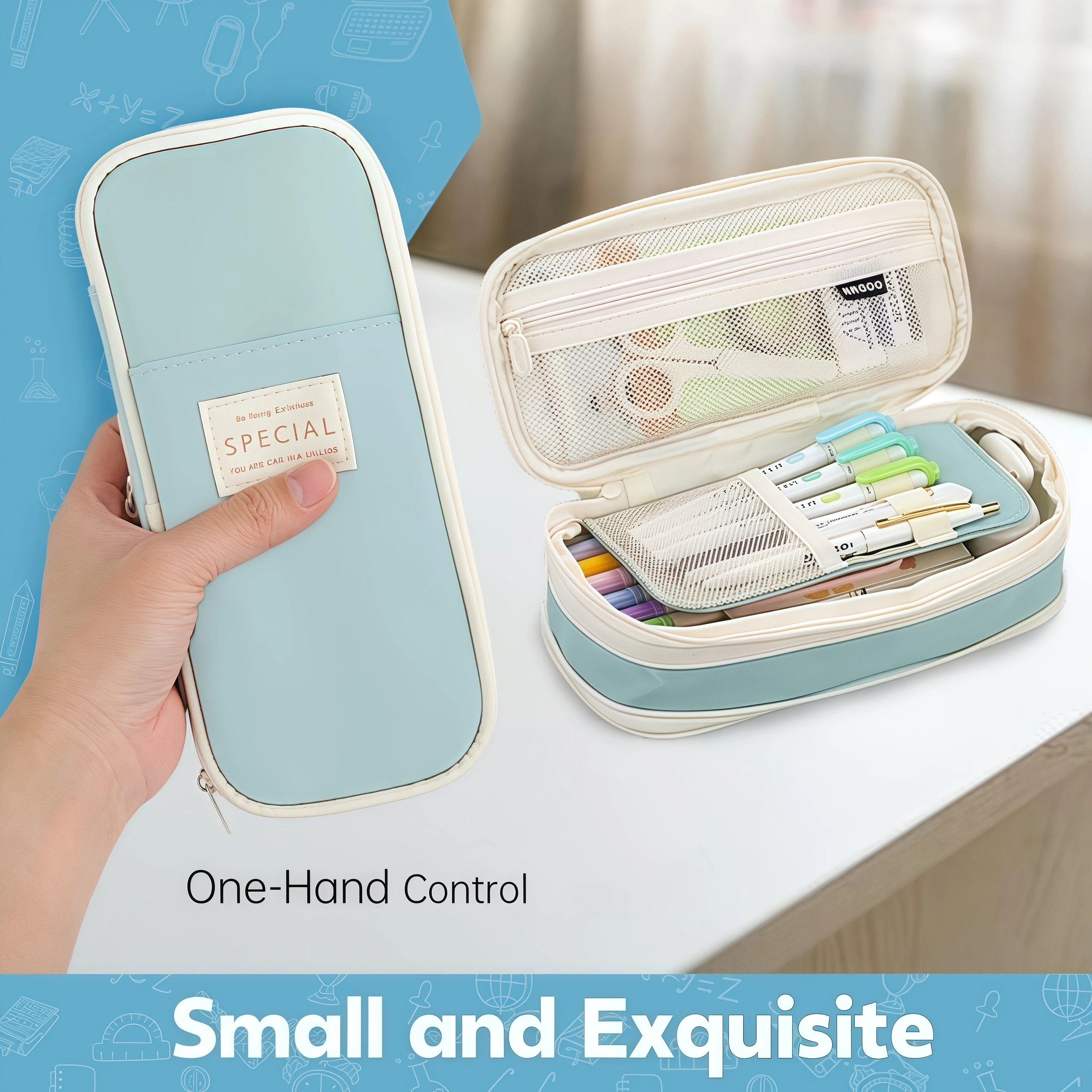 Large Capacity Simple Pencil Case Portable Aesthetic Pencil Bag Office Large Capacity Storage Bag Suitable for School Office