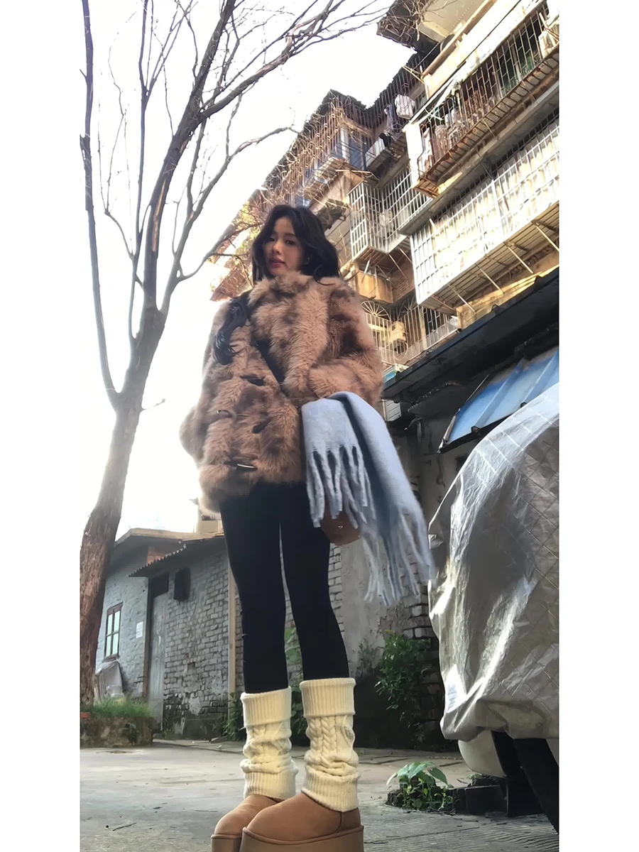 بنطلون نسائي أحمر من قماش جلد القرش للخريف والشتاء، بنطلون يوجا سميك مبطن بالصوف، بنطلون أساسي أسود بأسلوب باربي #3