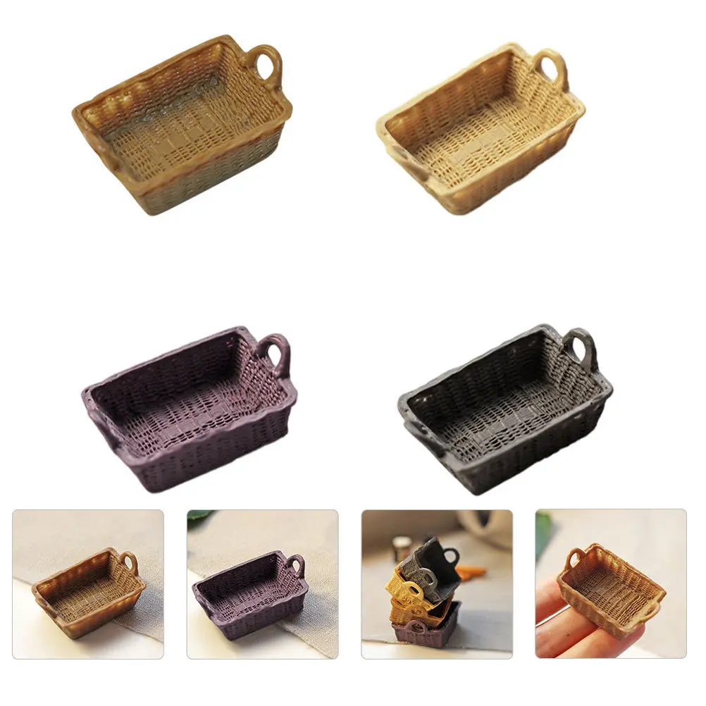 

4 шт. мини-аксессуары для дома, украшения, корзины для хранения полок, маленькие маленькие милые органайзеры