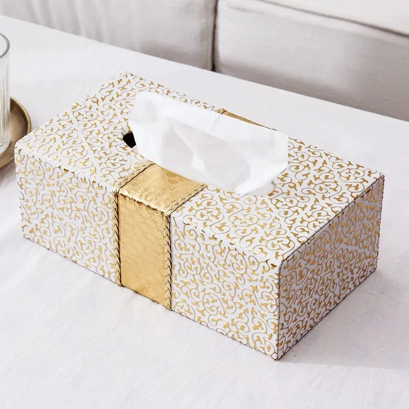 NEW PU Leather Car Home Rectangle Shaped Tissue Box  Fashion Elegant Household living Room Desktop Towel Napkin Tissue Holder