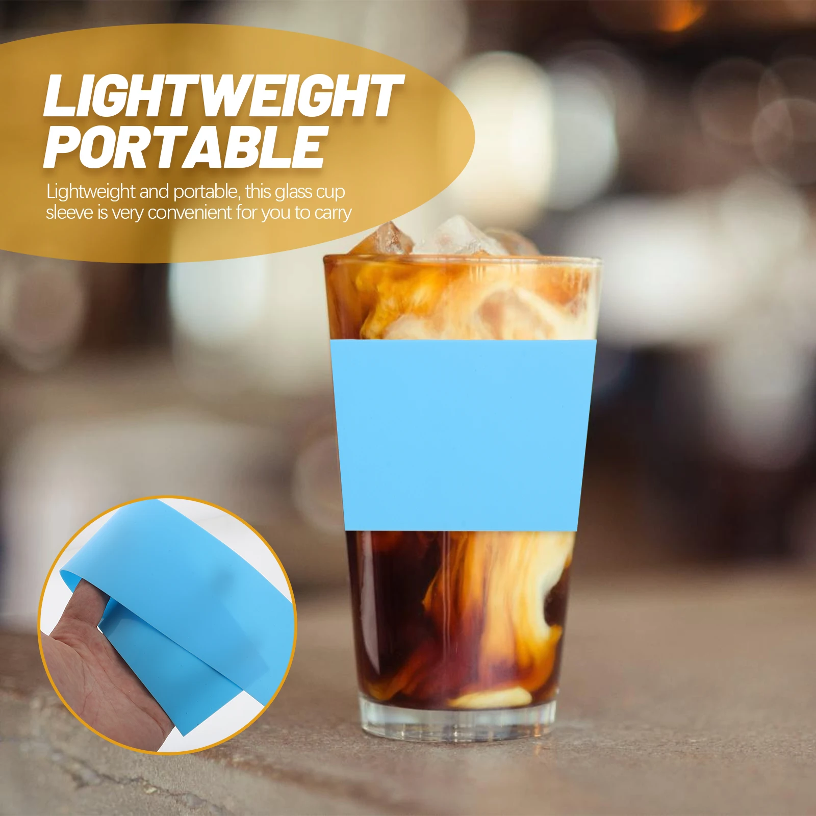 

4 Pcs Anti scald Glass Cup Covers Lightweight Portable Silicone Coffee Cup Protector Drinking Bottle Sleeves Glass Anti skid