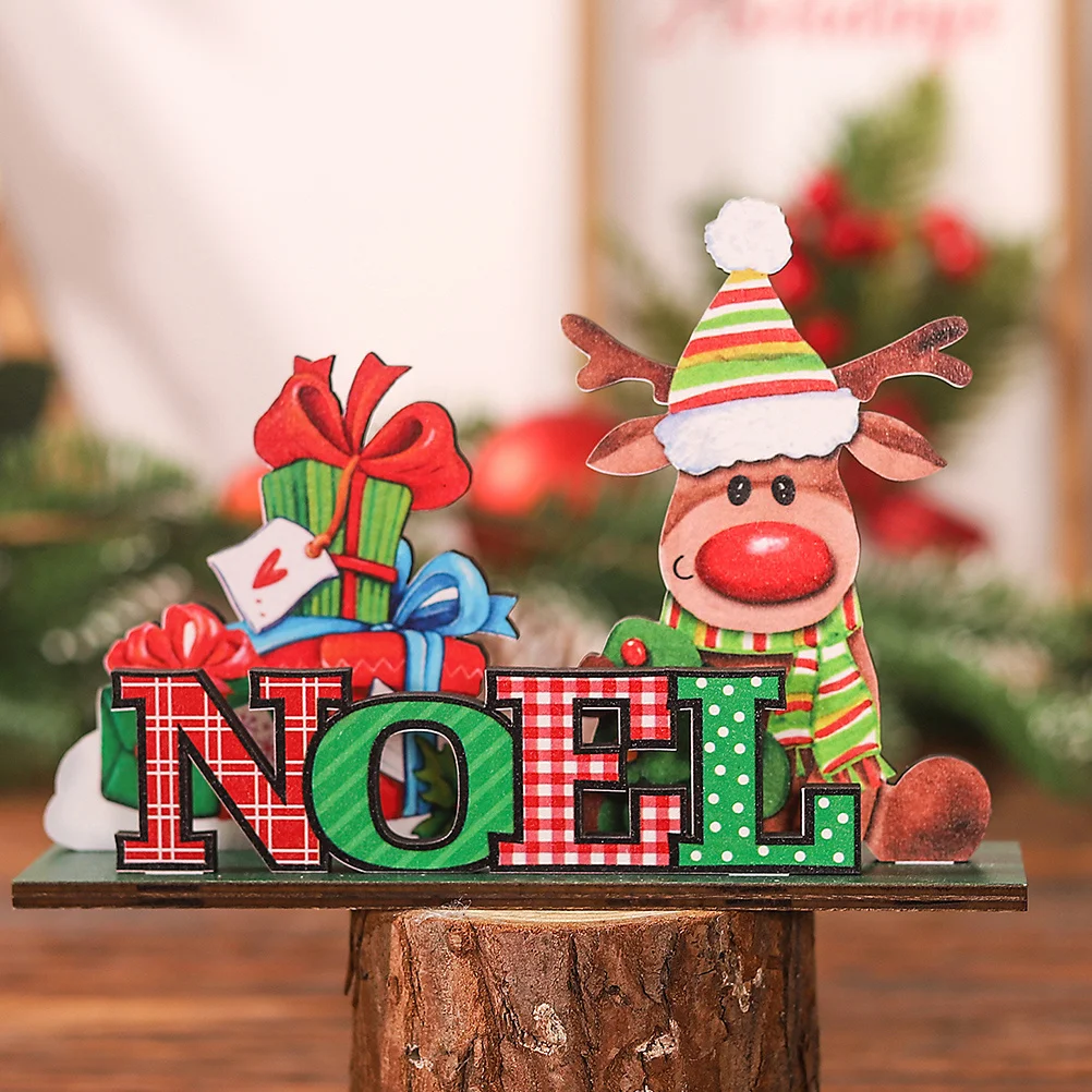 

3Pcs Christmas Wooden Table Signs Reusable Xmas Desktop Decor Holiday Party Ornament Home Decoration Christmas Table Signs
