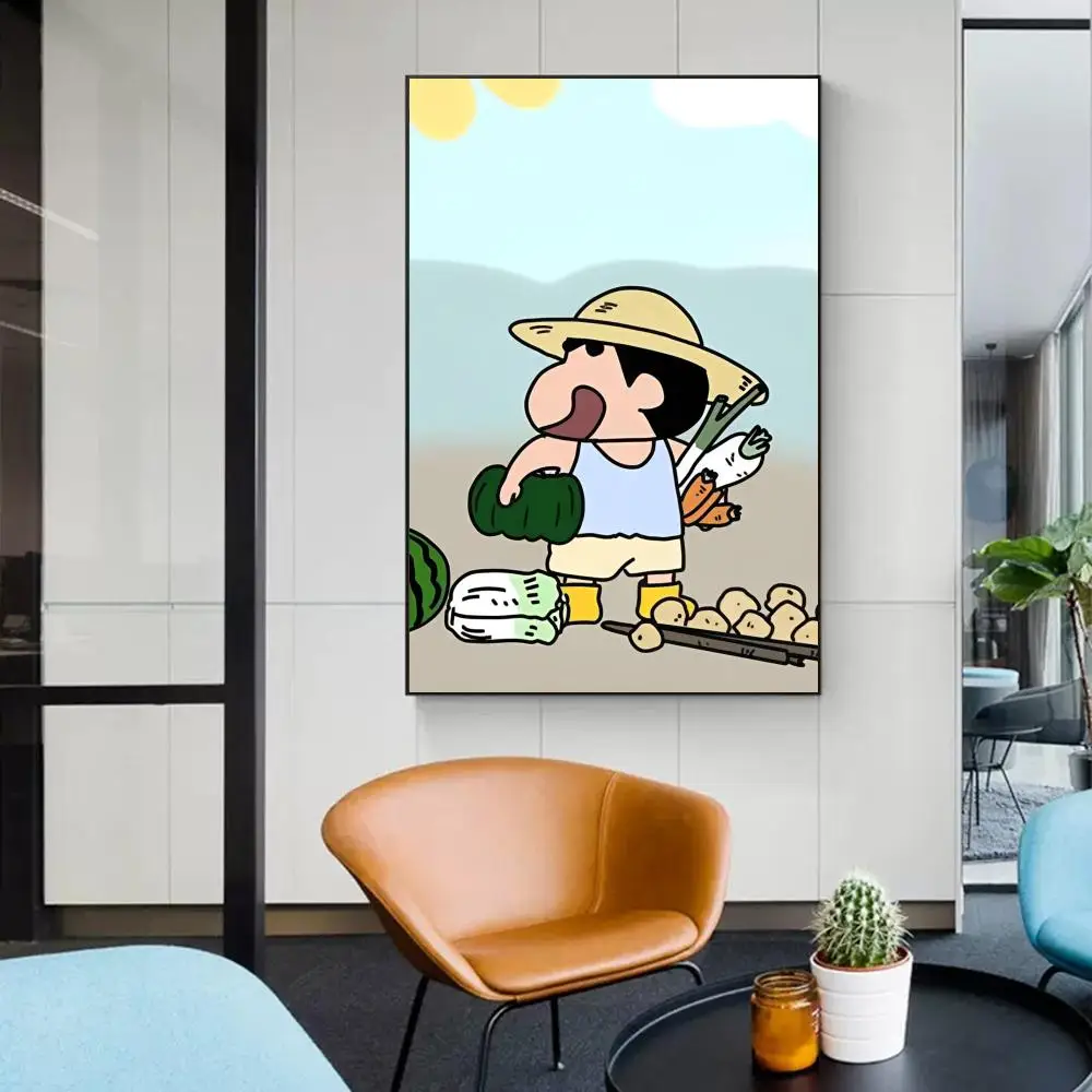 Anime Crayon Shin-Chan poster   Poster Wall Sticker Bedroom Bedside Decoration Modern Art Indoor Hanging Painting