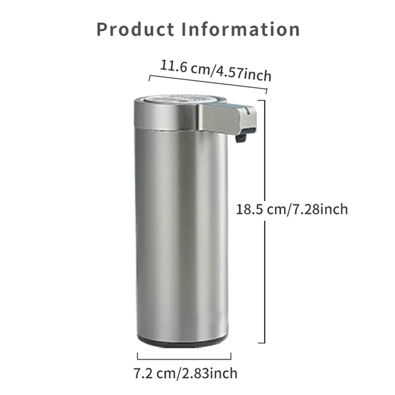 ABJI-304 الفولاذ المقاوم للصدأ الاستشعار التلقائي موزع صابون المطبخ آلة غسل الجسم الكهربائية الذكية