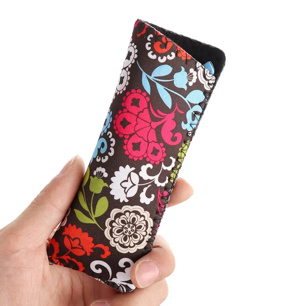 New Fashion Women Flower Print Resin Reading Glasses Spring Hinge Rectangular Presbyopic Matching Pouch