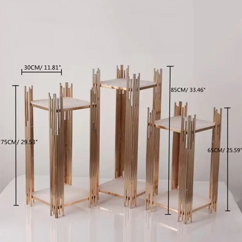 الفاخرة رومانسية الزفاف المشاركة ساحة طيدة كعكة كب كيك المشروبات الحلوى الجدول زهرة باقة الحرفية عرض حامل 3 قطعة