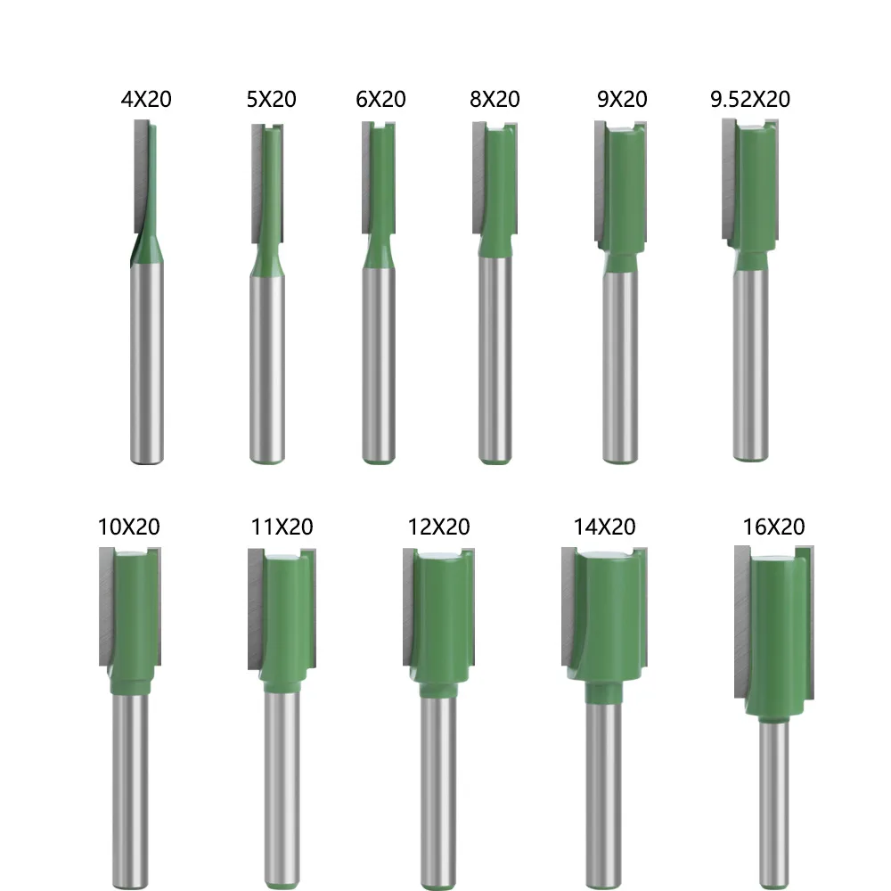 1PC 6MM Shank Milling Cutter Wood Carving Straight Bit  Carbide Single Double Flute Router Bit Wood Cutter Woodworking