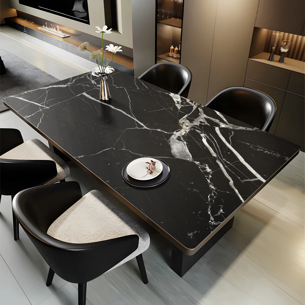 Rectangle Marble-patterned Tablecloth Oil-proof Waterproof Marble Textured Table Cloth Stain Washable Dining Cloth Table Cloth