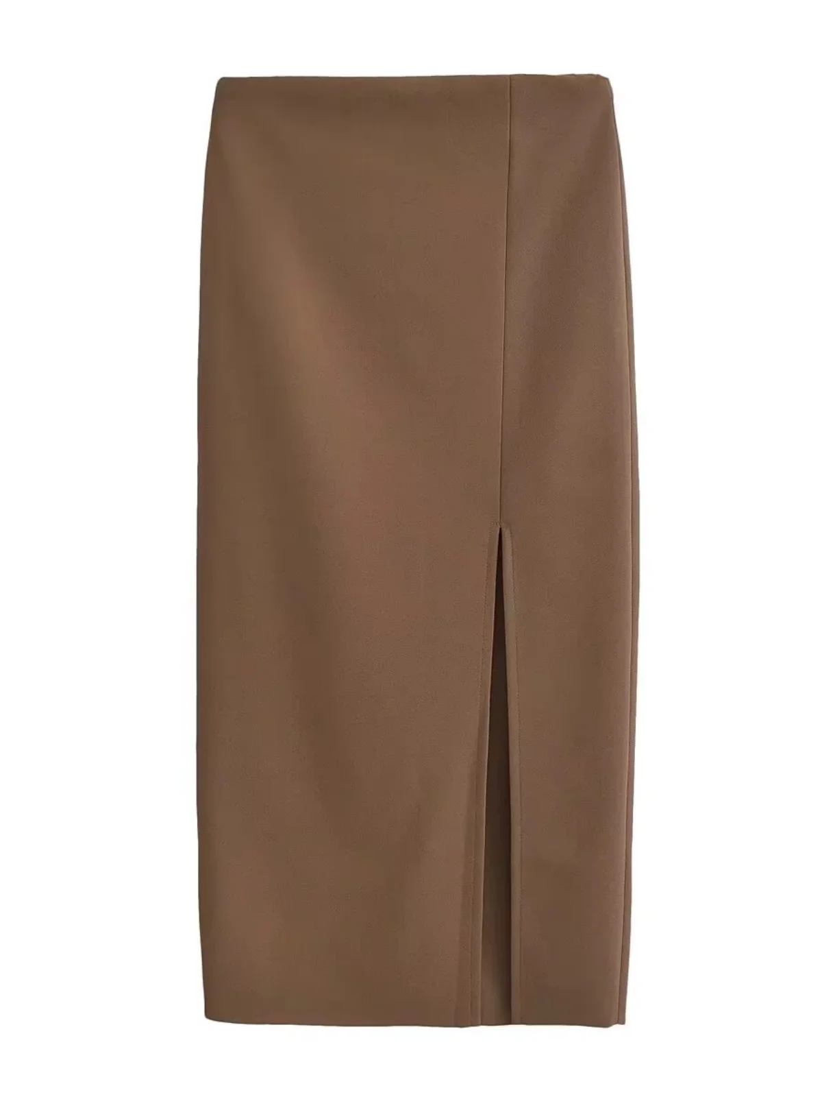 Sexy High Waist Slit Midi Skirt Bodycon Slimming A-Line Skirts Pure Desire Wrap around Skirts Fashionable Casual Wear