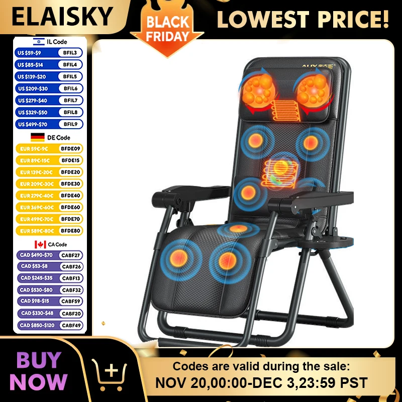 

Folding Massage Chair For Sleeping Reclining Chair Lunch Break Home/Leisure Office Massage Chairs Relaxing Heating Vibration