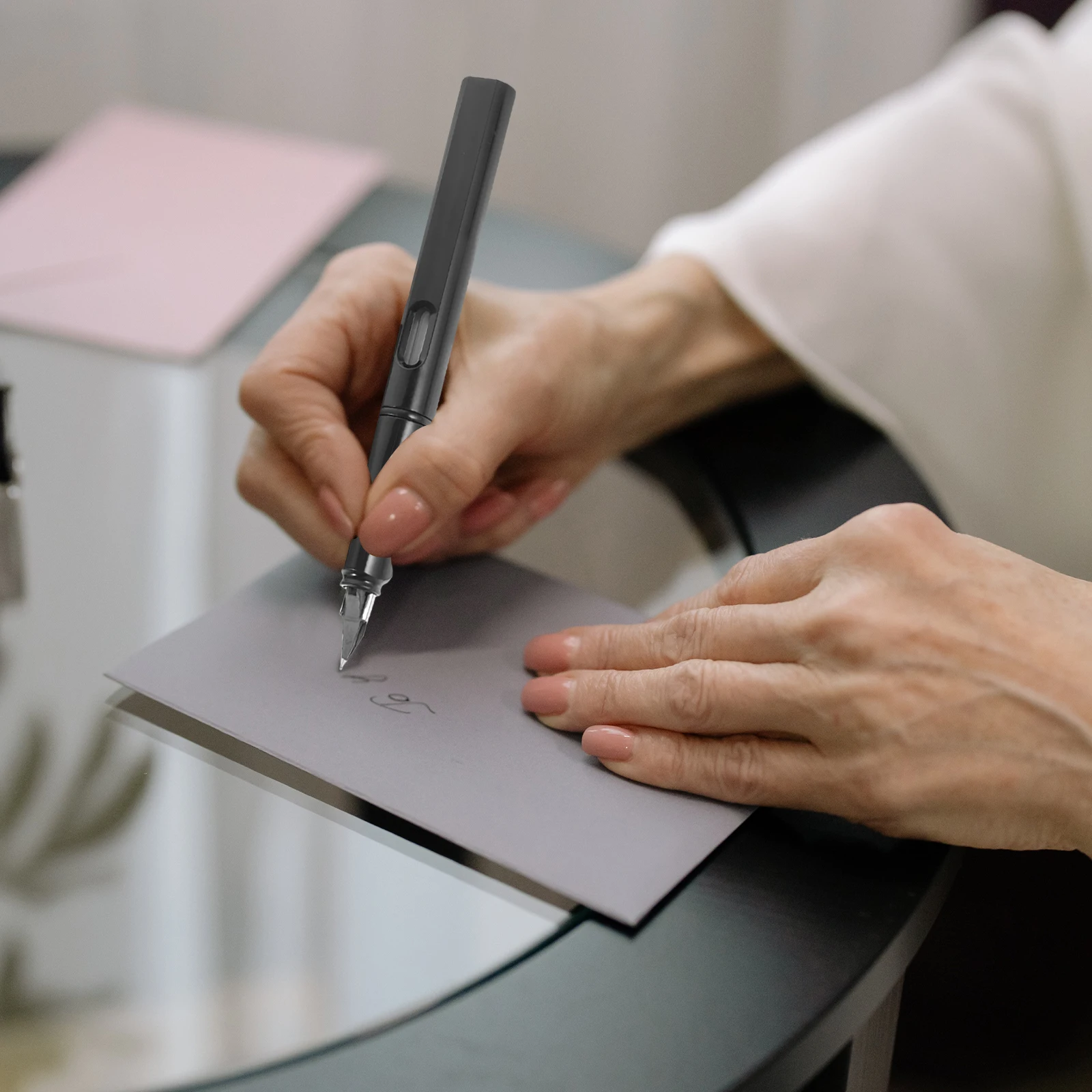 

Refillable Fountain Pen Travel Calligraphy Pens for Writing Ink with Black Portable