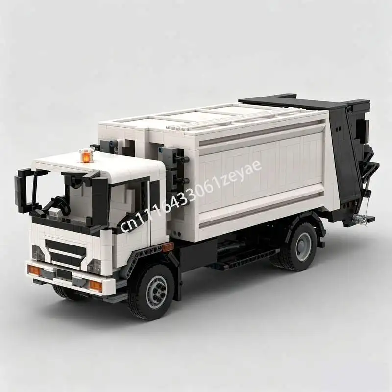 3523PCS Rear Loader Garbage Truck Sanitation Vehicle Model Custom Puzzle DIY Creative Assembly Building Blocks Toy Popular Gifts