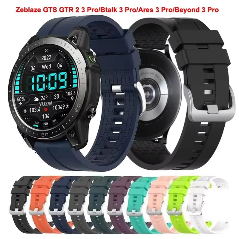 

For Zeblaze Vibe 7 Pro/Stratos 2 3 Ultra Band Correa For Zeblaze Ares 3 Pro/Beyond 3/GTR3/GTS3 Plus Replace 22mm Silicone Strap
