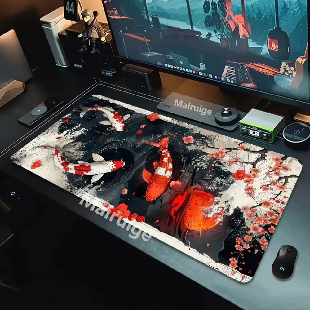 Yin Yang Fish Koi Multi-size Mouse Pad Japanese Style Gamer XXL Office Keyboard MouseMat Black White Carpets Mousepad for Laptop