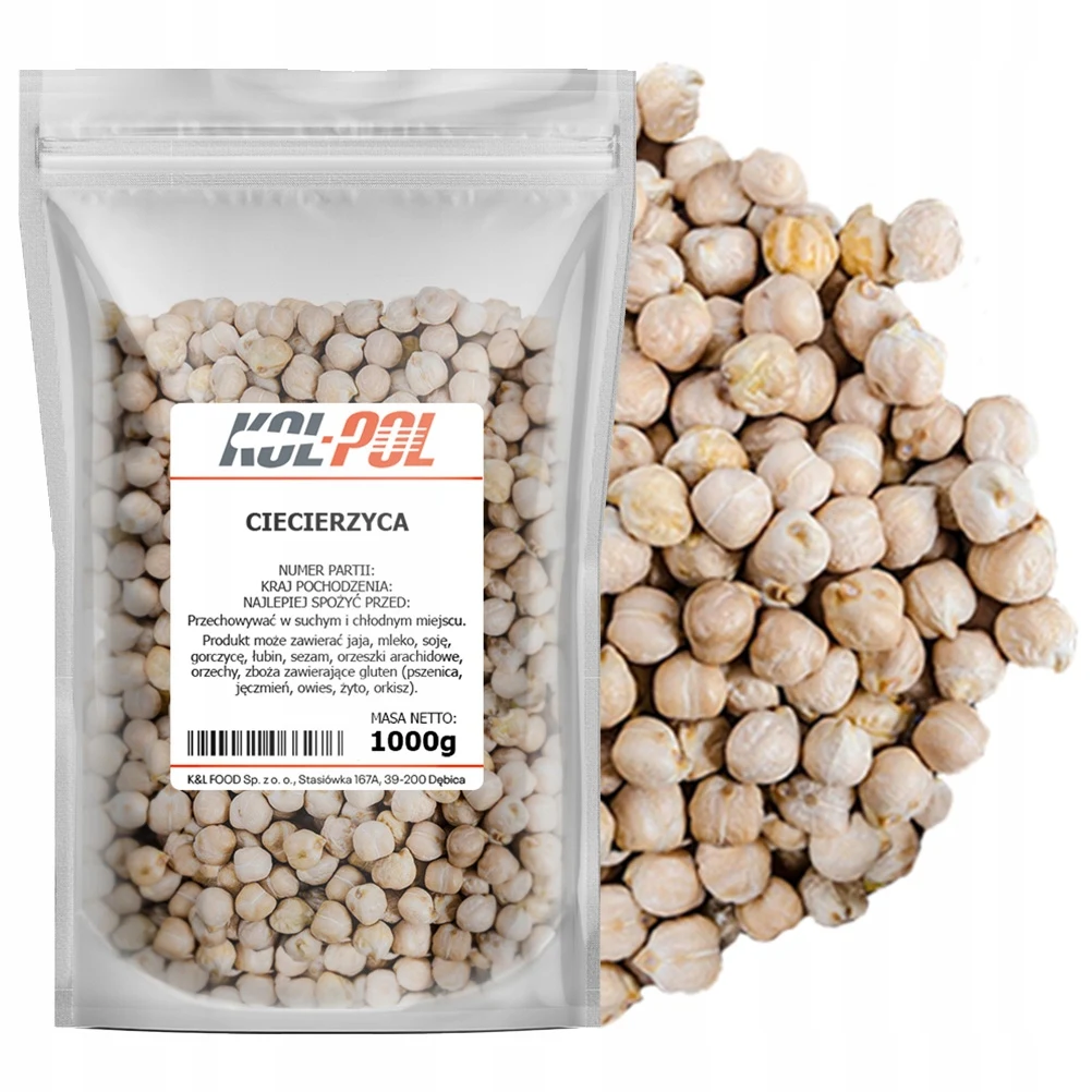 CIECIERZYCA 1kg Cieciorka ziarno naturalne źródło białka jakość Kol-Pol