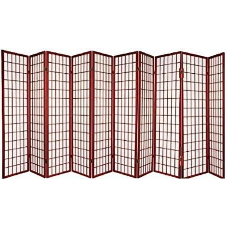 10 Panel Room Divider Square Design - Black