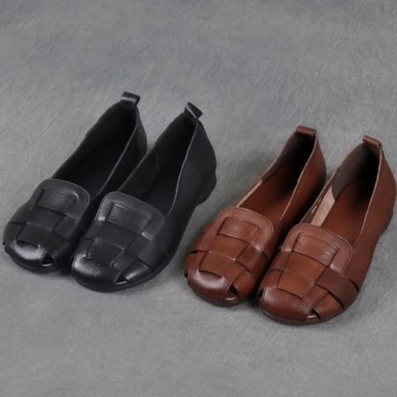 

Женские туфли из искусственной кожи с круглым носком, на низком квадратном каблуке, без застежек, с мягкой подошвой, удобные, повседневные, для прогулок, модные.