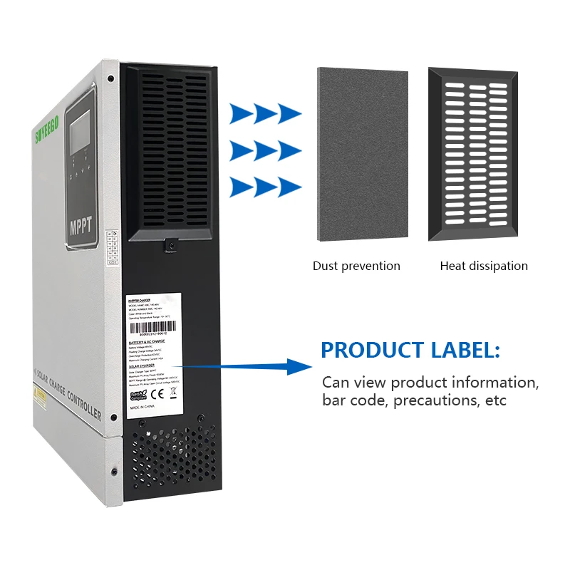 OEM Intelligent 140A 48V Charger Regulator PV Input 500v MPPT Solar Charge Controller