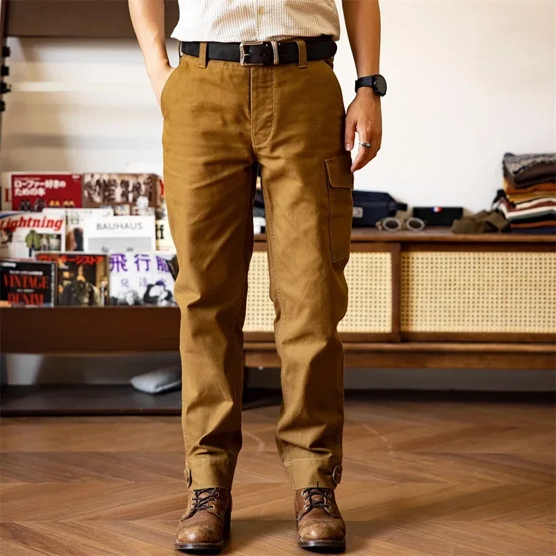 Red Tornado Aviators Trousers Vintage Inspired Men Cargo Pants Amekaji Taper Fit