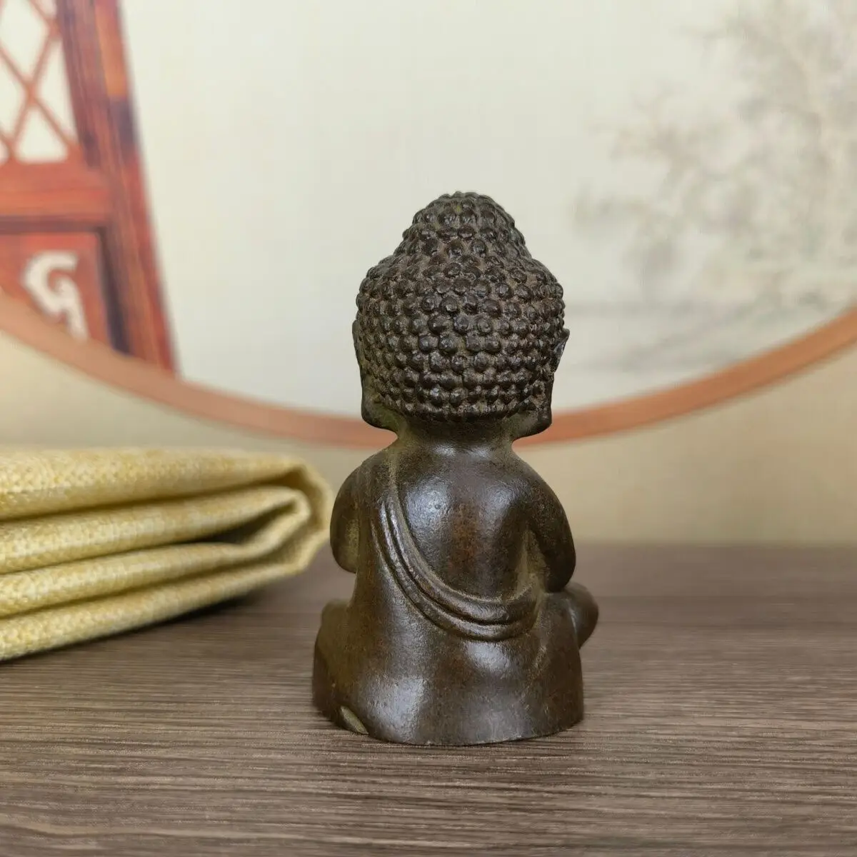 Blessing Chinese bronze cast buddha statue netsuke collectable table decor gift - Image 5