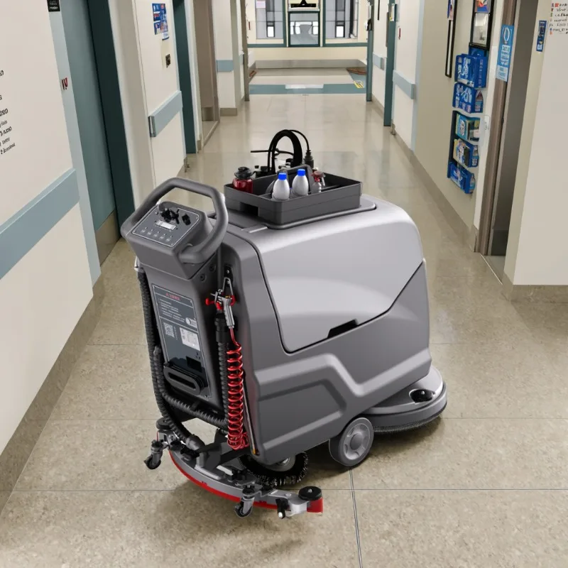 New Apartment Floor Cleaning 24V Battery Automatic Walk Behind Tile Floor Scrubber Cleaning Machine