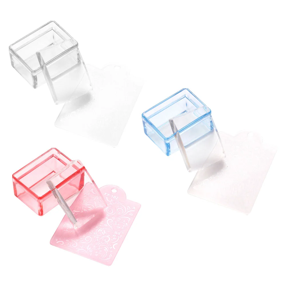 

3 Pcs Manicure Tools Nail Stamp Work French Tip Stencils for Nails Boards Silica Gel Decals