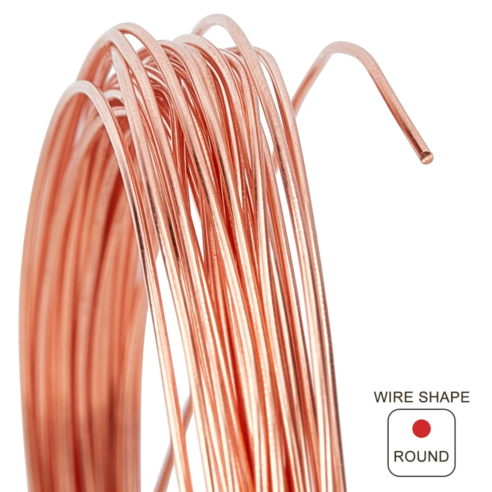 4 Rolls Rose Gold Color Copper Spring Wire 0.7mm Round Beading Wire for Bracelet Necklace DIY Jewelry Cord String Craft Making