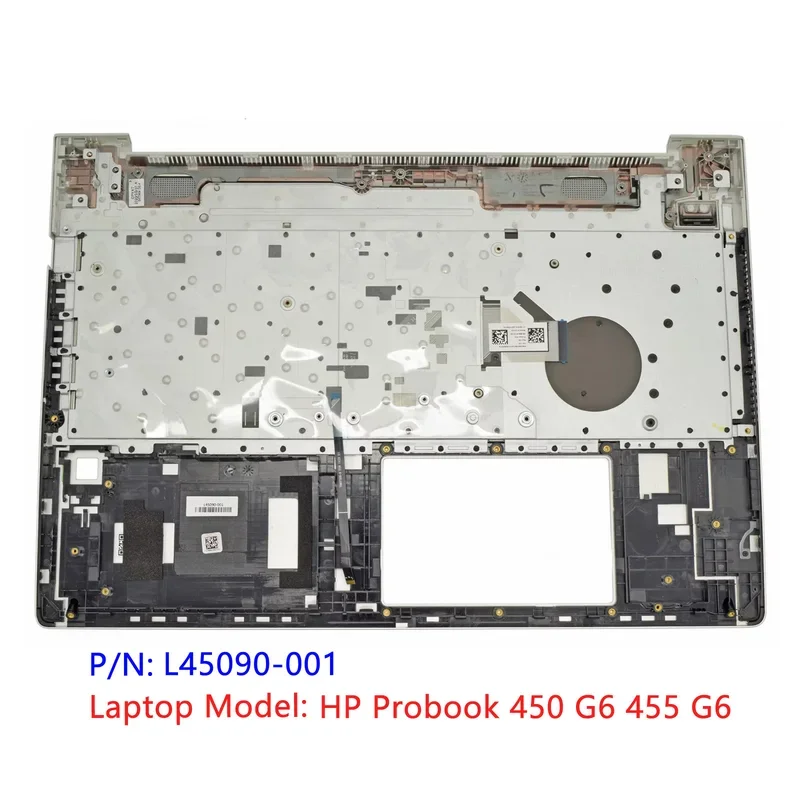 فضي أصلي جديد لـ HP Probook 450 G6 455 G6 Palmrest غطاء + لوحة مفاتيح بإضاءة خلفية L45090-001