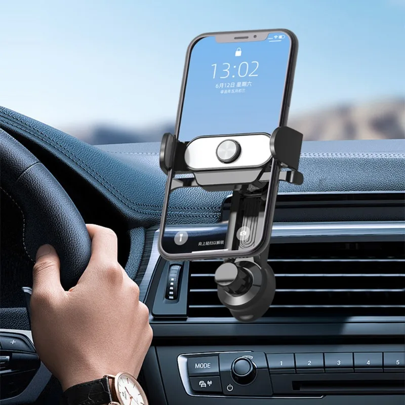 Car Air Vent Mobile Phone Holder Universal Multifunctional Snap Type Automatic Clamping Mobile Phone Bracket Auto Accessories