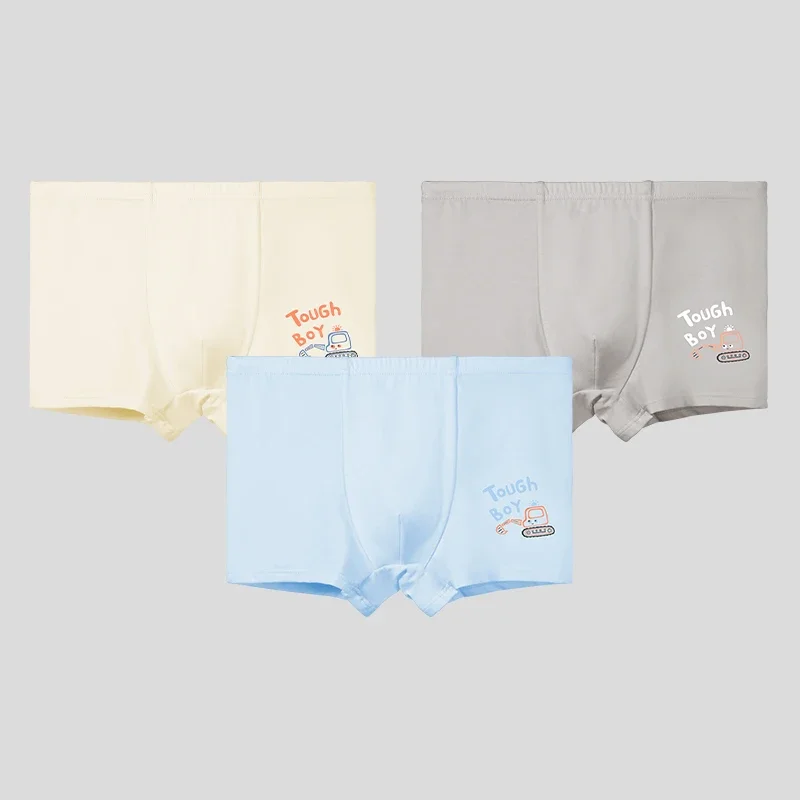 3PCS Children's Antibacterial briefs Boys 100% cotton Little boys Little boys flat corner cotton Big boys baby boxer shorts