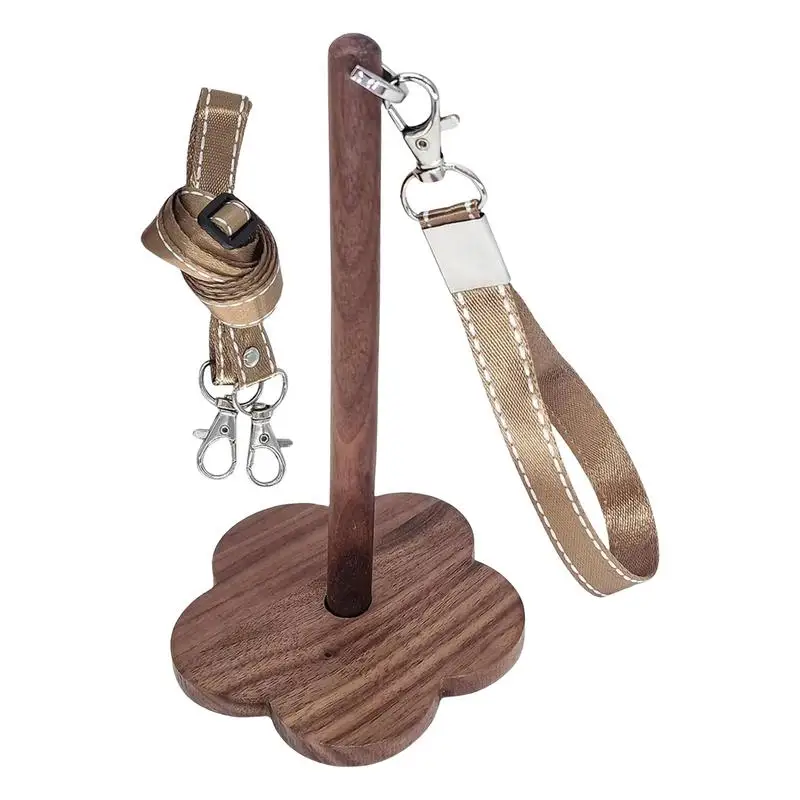 Porte-fil portable avec dragonne, porte-boule de fil de poignet en bois avec bracelet, support de rotation de fil pour prévenir le fil