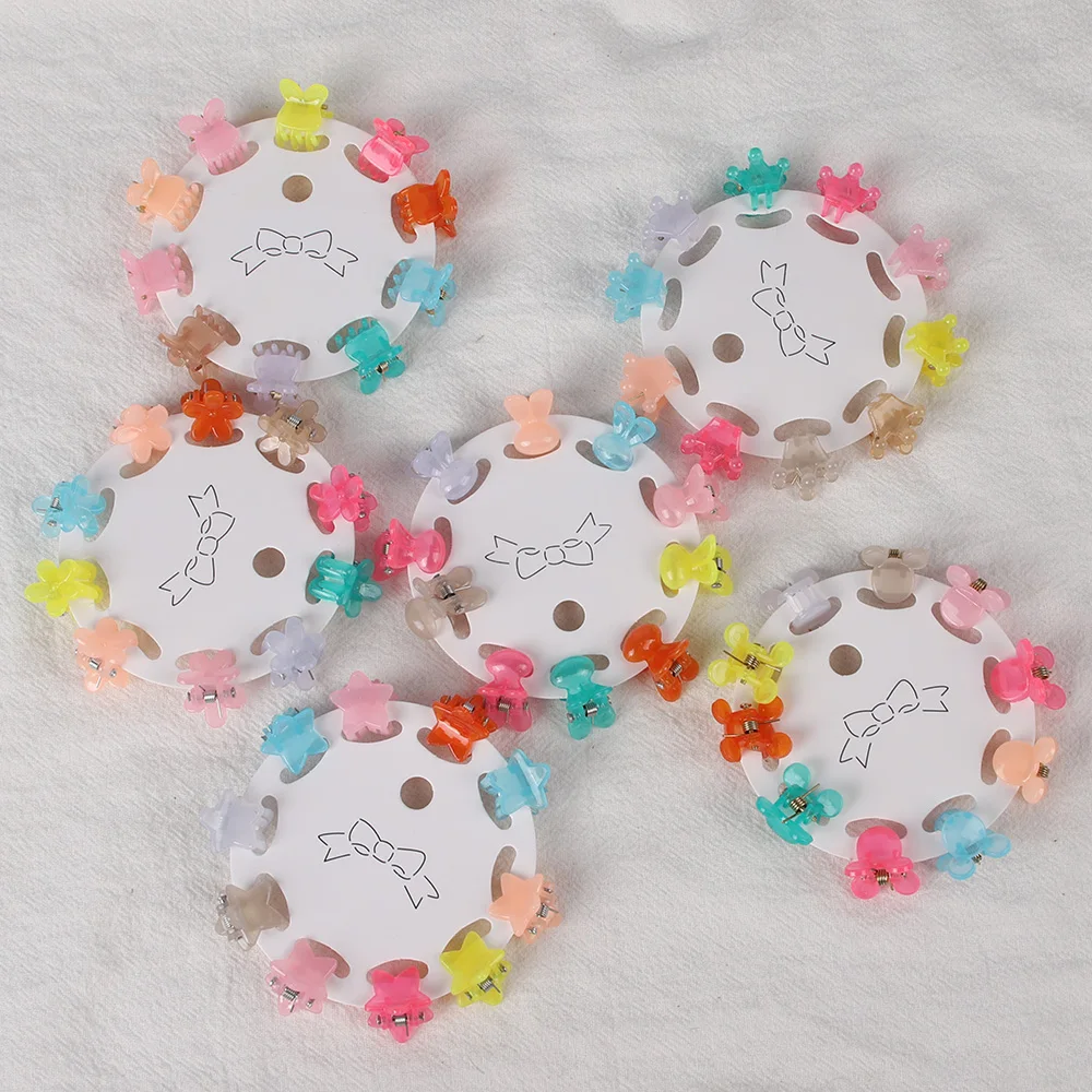 10PCS Candy Flower Star Small Crab Hair Claw Clips Girls Children Cute Mini Mickey Crown Hairpins Kids Hair Accessories Set Gift