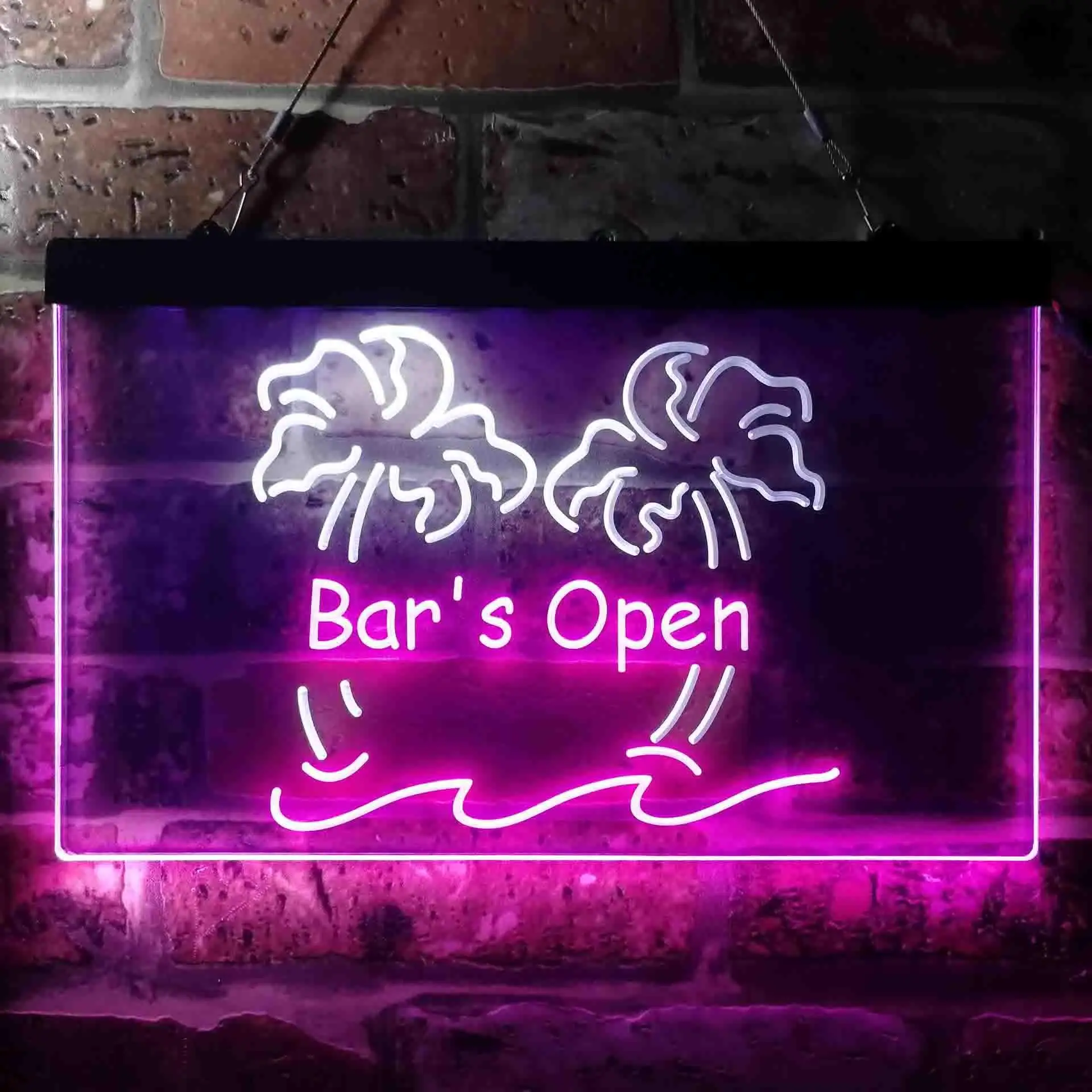 

Bar's Open Palm Trees Dual Color Led Neon Sign st6-i0814