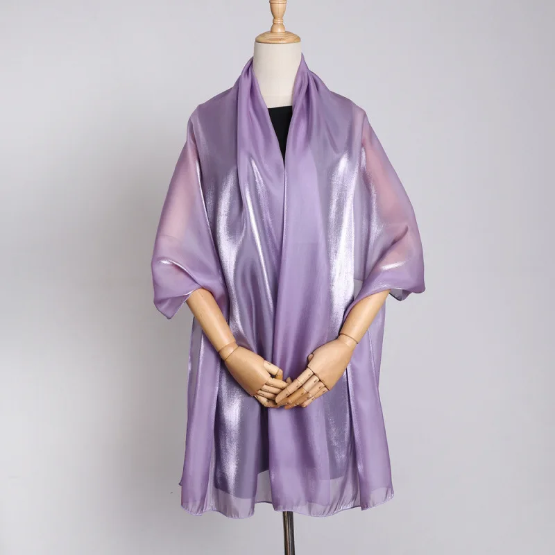 Scarf Ladies Eugen yarn glossy silk scarf long strip color headscarf
