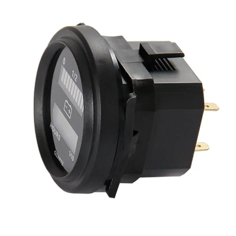 Durable 3X LED With Hour Meter Round Battery Indicator Meter Gauge 12/24V 36V 48V For Boat Golf Cart Club Cart Forklift