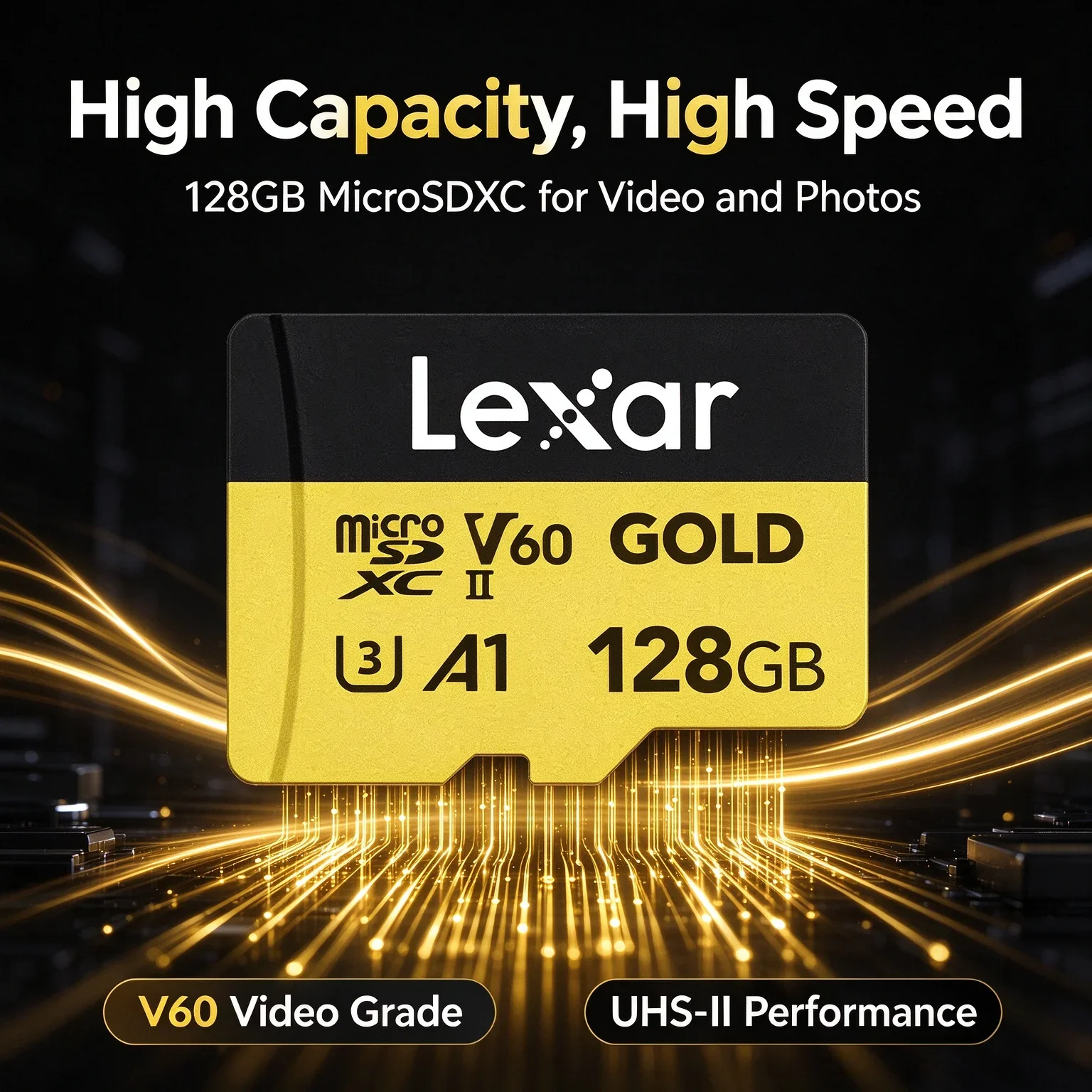 Lexar MicroSDXC V60 UHS-II Flash TF Card Max 280MB/s 128GB 256GB Professional 4K Video Memory Card For Drone Mobile Action Cam