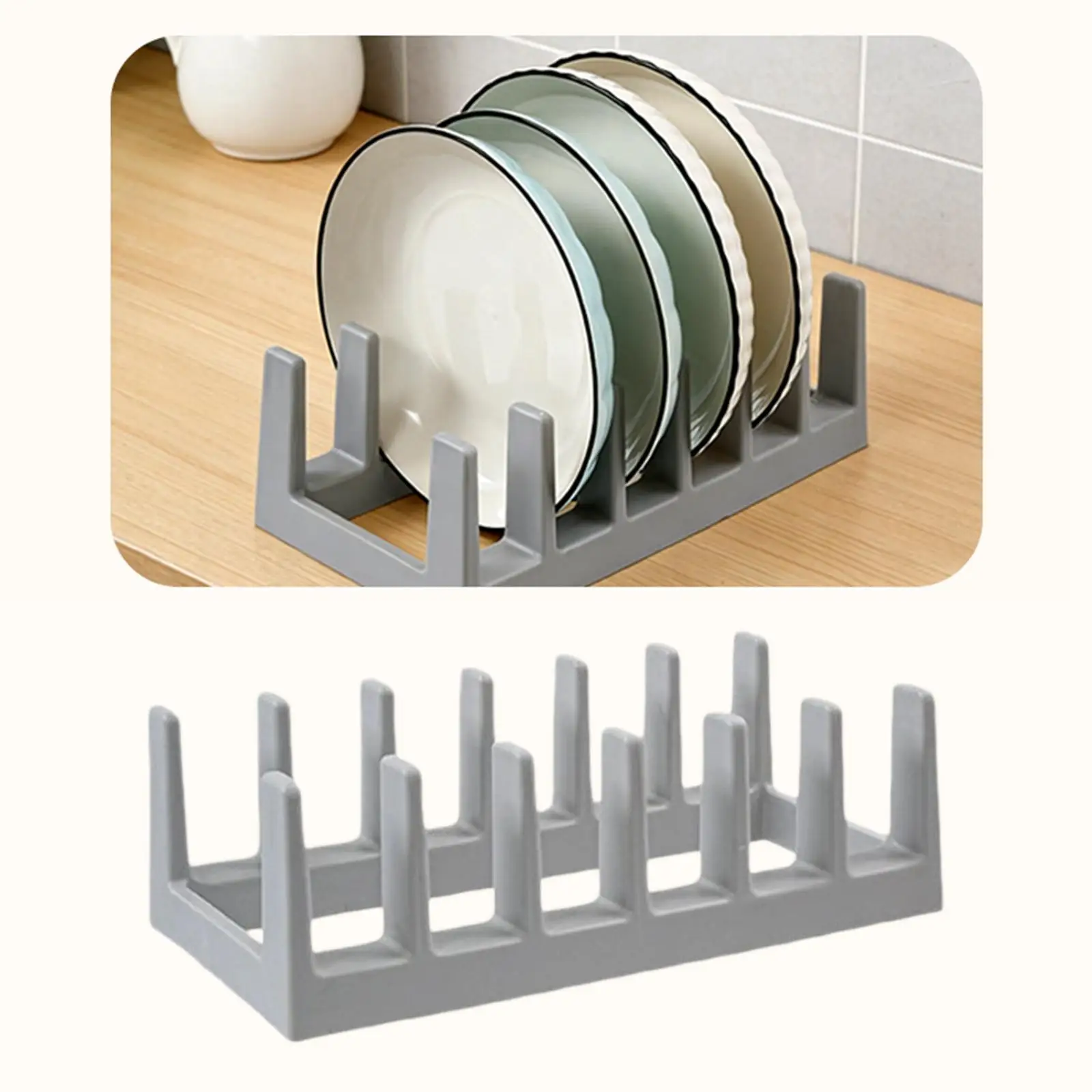 Cookware Drying Rack Accessories Storage Shelf Space Saving Stand Lids Gray Pans