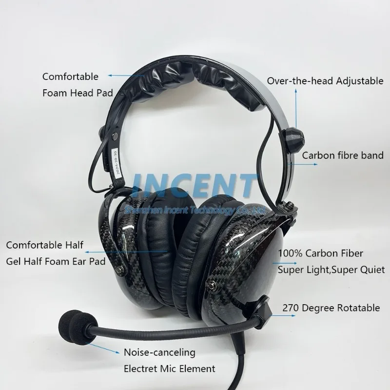 Bluetooth ANR Pilot Headset, Active Noise Cancelling, Ultra Lightweight, Bluetooth Earphone, 3.5mm AUX Input