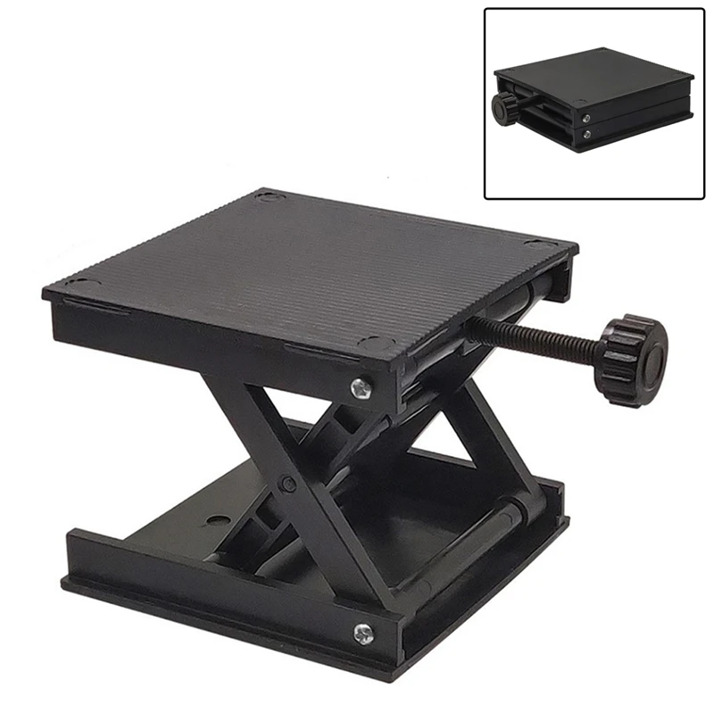 Portable Woodworking Lift Table Machinery Router Lifter Adjustable Engraving Laboratory Lift Platform Workbench Black