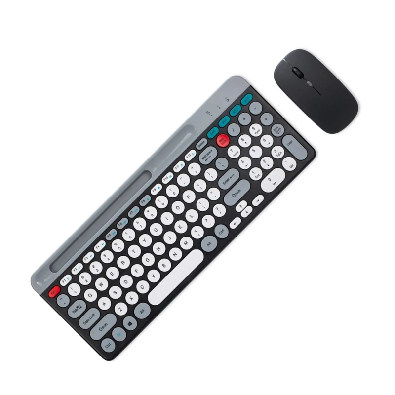 

Portable 2.4G Wireless and Bluetooth-compatible Keyboards Mouse Combo with Charging and Device Slot for Laptops Gamer