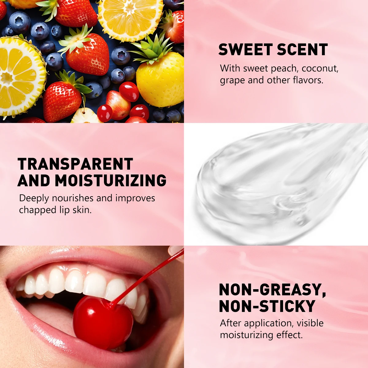Brillo de labios hidratante con infusión de frutas: bálsamo roll-on transparente e hidratante para brillo duradero y aspecto natural