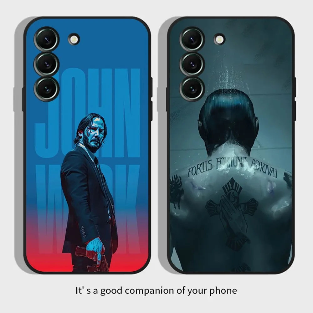 Film J-John W-Wick Bab Phone Case for SamsungS24,S23,S22,S21,S20 Ultra Pro S10,S30Plus,20 Ultra Black Cover