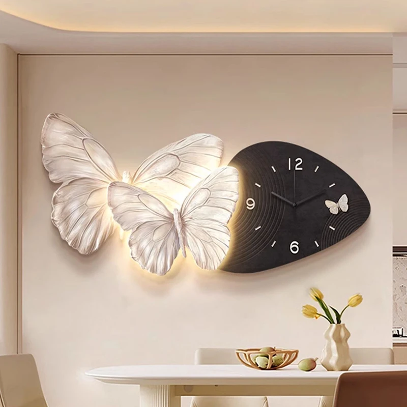 Battery Mechanism Living Room Silent Wall Clock Modern Design Butterfly Orologio Da Parete Home Decor