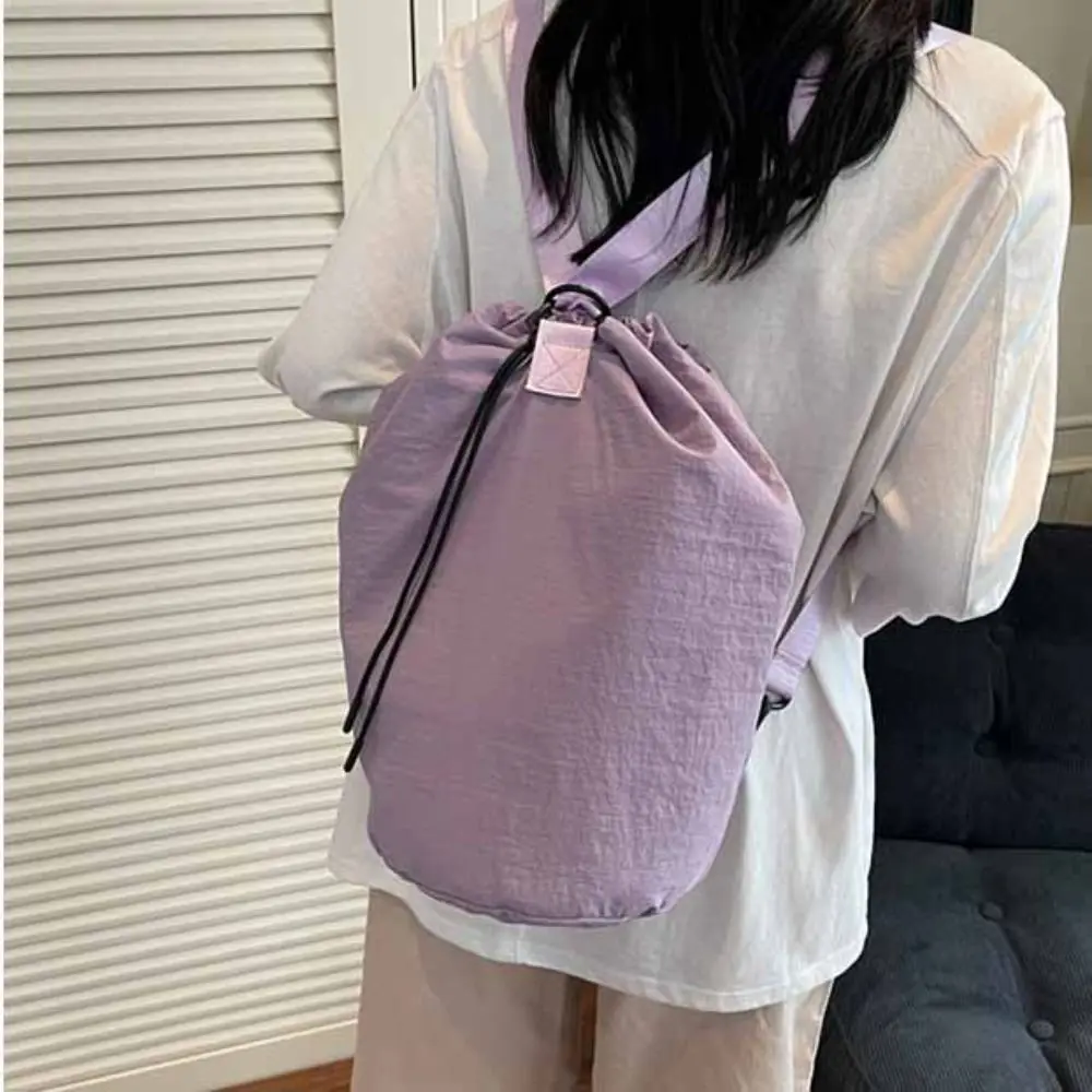 Large Capacity Sport Racket Storage Backpack Solid Color Lightweight Fitness Shoulder Bag Tennis Tote Bag Drawstring Fitness Bag
