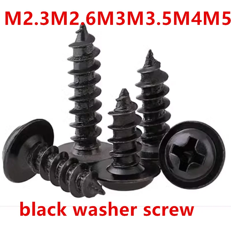 

M2.3M2.6M3black carbon steel phillips pan head self tapping washer screws 383