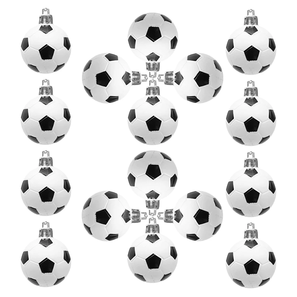 

24Pcs Christmas Soccer Ornaments Mini Football Hanging Decorations for Tree Holiday Sports Party Soccer Ball Ornaments